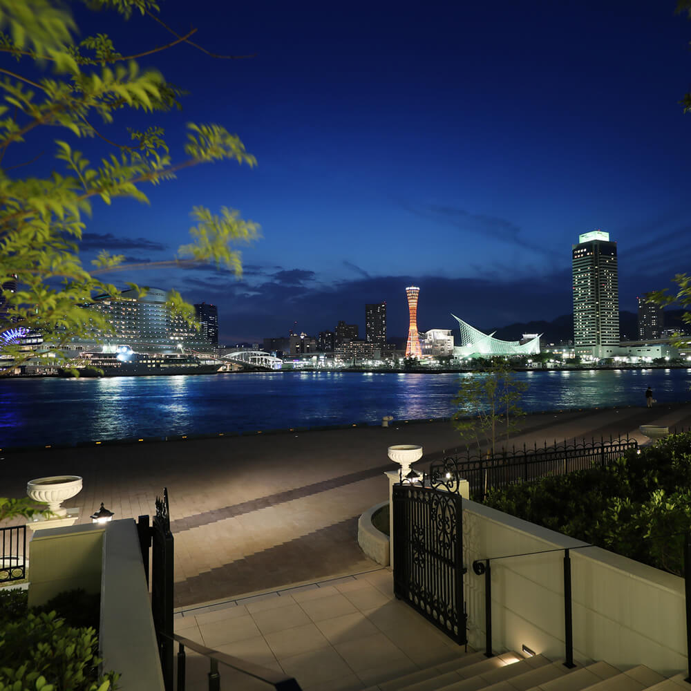 ラウンジ＆テラス ル・オーシャンから見える神戸の夜景